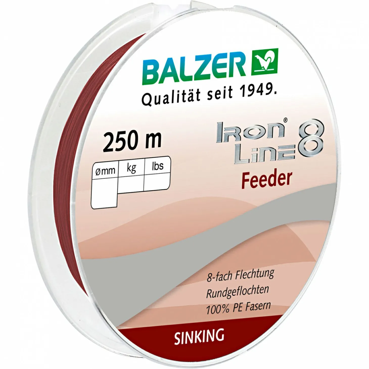 Balzer Angelschnur Iron Line Feeder (dunkelrot, 250 m)