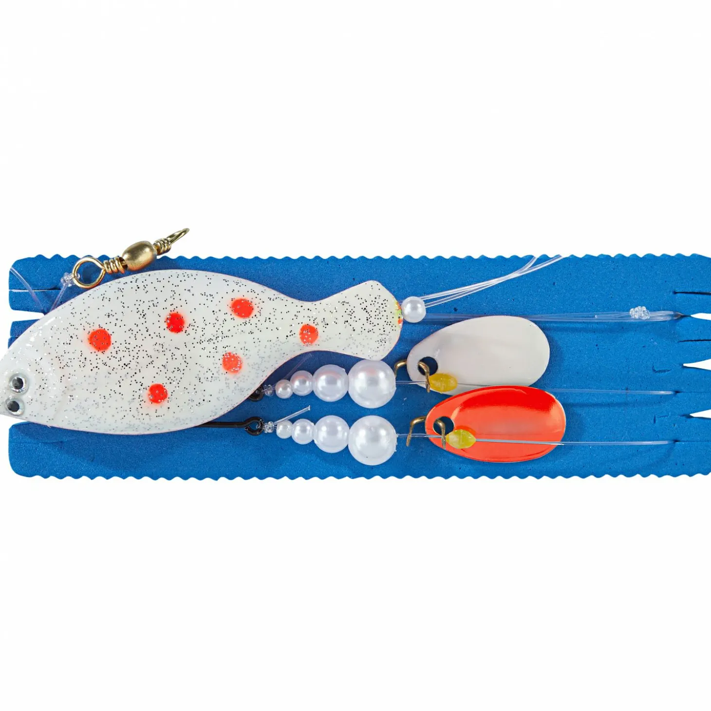 Balzer Plattfisch-Blinker (Rücken fluo-weiß, Bauch orange)