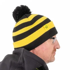 Black Cat Bobble Hat (Black/Yellow)