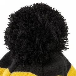 Black Cat Bobble Hat (Black/Yellow)