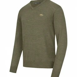 Blaser V-Neck Merino Sweater Herren (Dunkel Oliv)