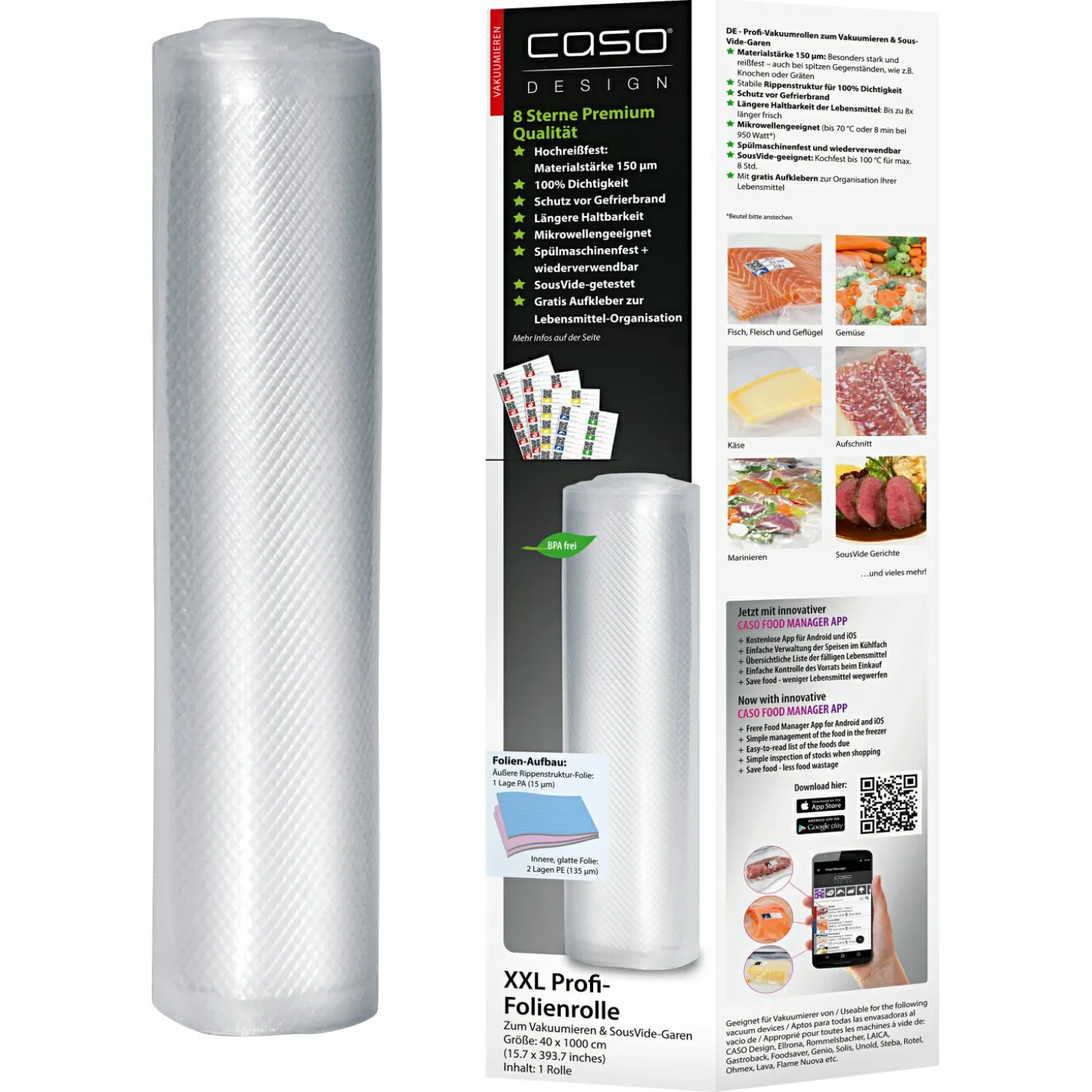 Caso Design Profi - Folienrollen (40 x 1000 cm)