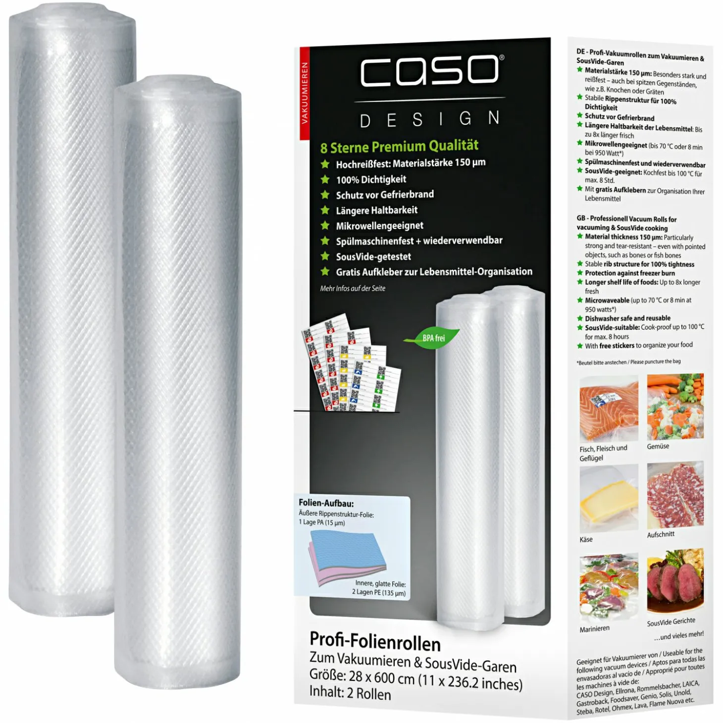 Caso Design Profi - Folienrollen (28 x 600 cm)