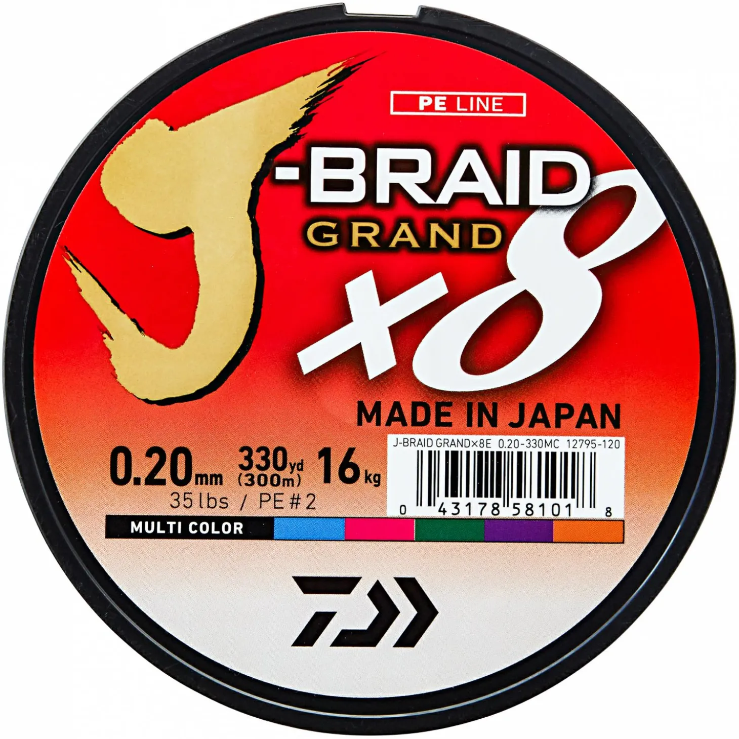 Daiwa Angelschnur J-Braid Grand X8 (multi-color, 150 m)