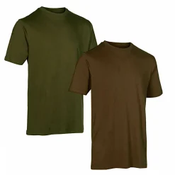 Deerhunter 2er-Pack T-Shirts Herren (Green/Brown Leaf)