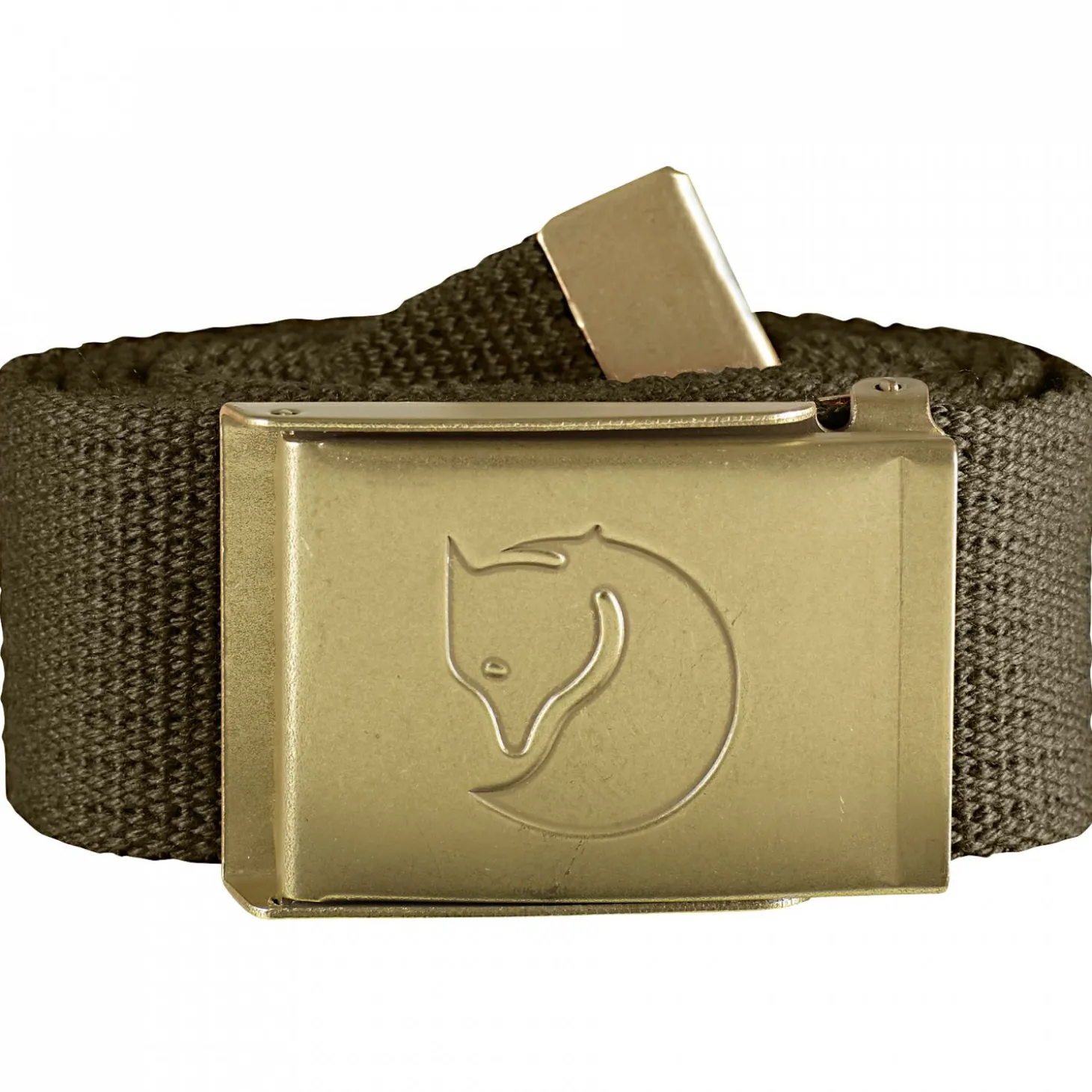 Fjällräven Travel Canvas Brass Belt (Dark Olive)