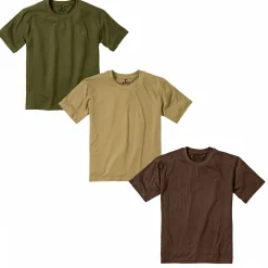 il Lago Basic 3er Set: T-Shirts Herren (Oliv/Beige/Braun)