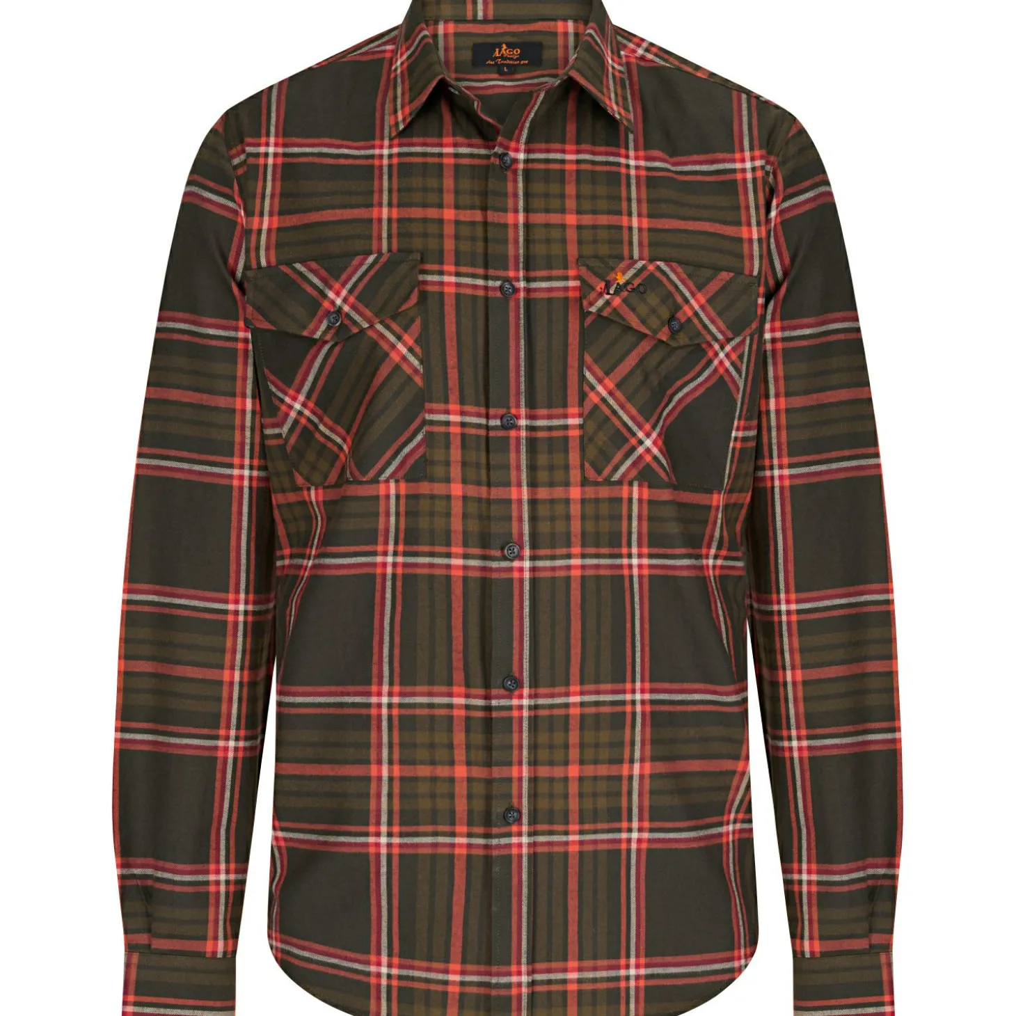 il Lago Prestige Hemd Leon Herren (Oliv/Rot)