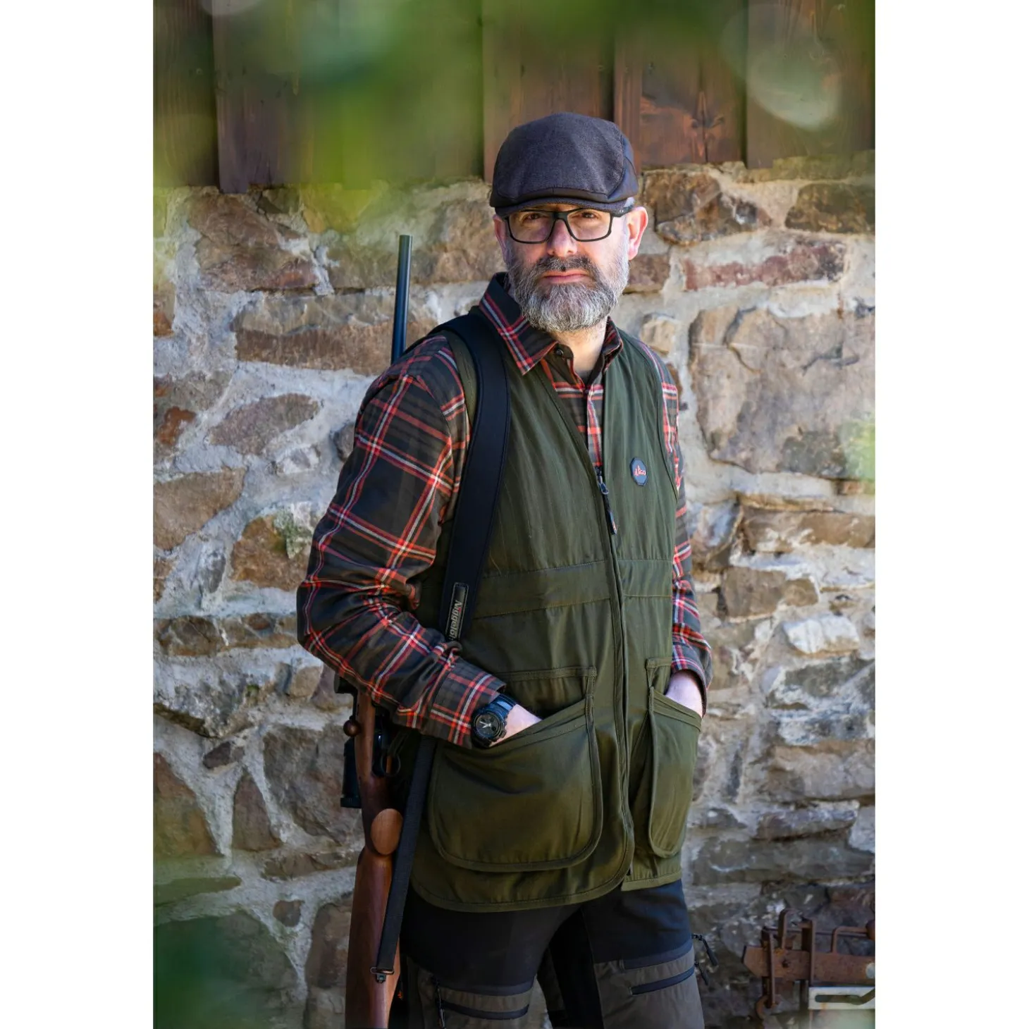 il Lago Prestige Hemd Leon Herren (Oliv/Rot)