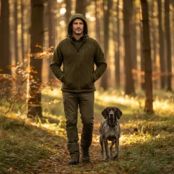 il Lago Prestige Lodenfleece-Jacke Geo Pro Membran Herren (Oliv)