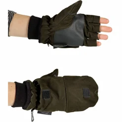 il Lago Prestige Nubukleder Handschuhe Unisex (Oliv/Schwarz)