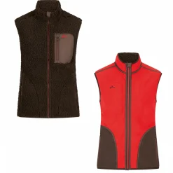 il Lago Prestige Teddyfleece-Weste Herren (Braun/Rot)