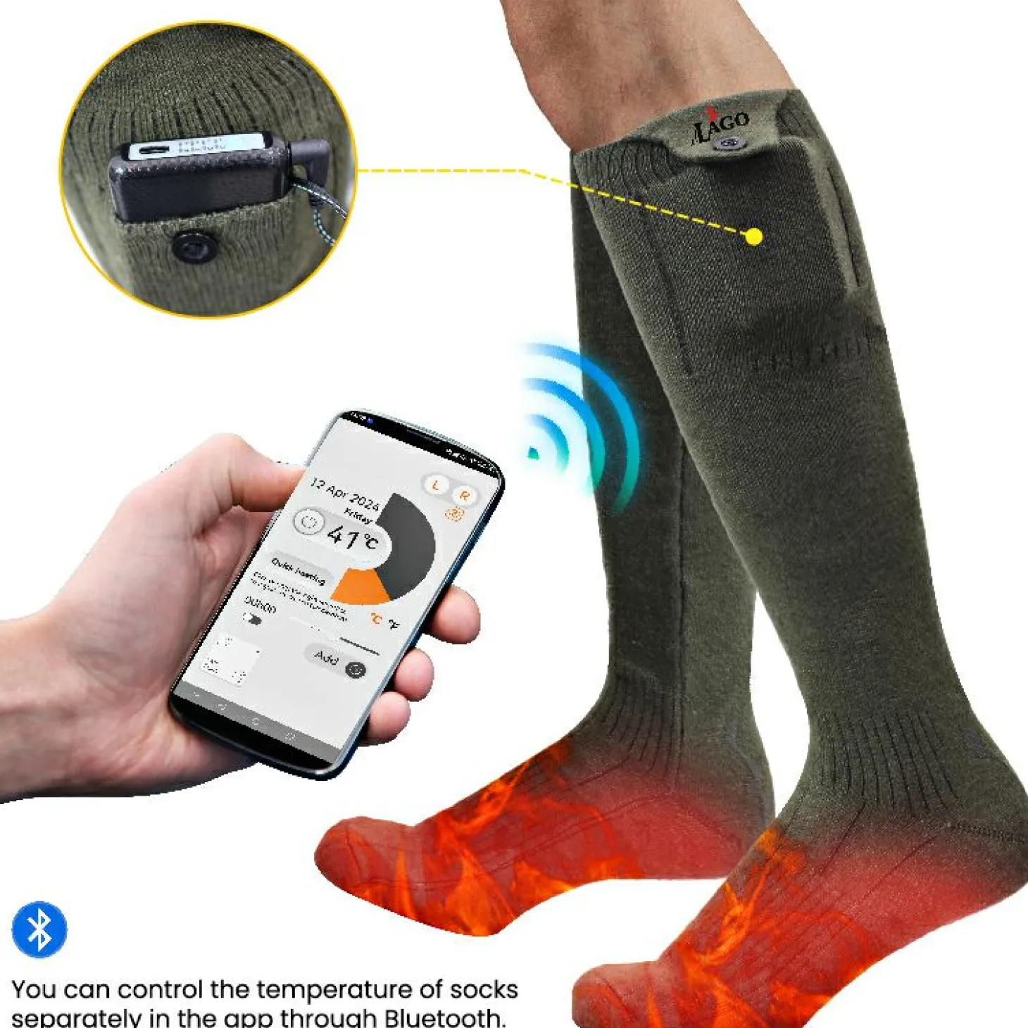 il Lago Red Level Heizsocken Flex Pro X Unisex (Oliv)