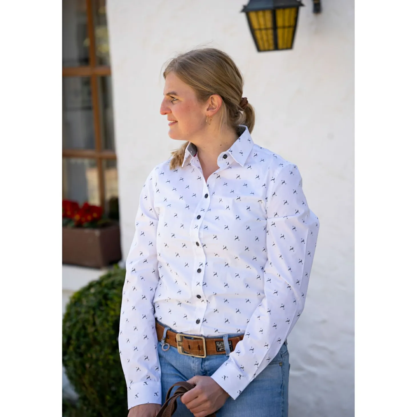 il Lago Sie Bluse Hirschlein Damen (Weiß)