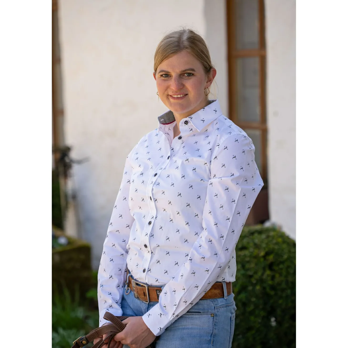 il Lago Sie Bluse Hirschlein Damen (Weiß)