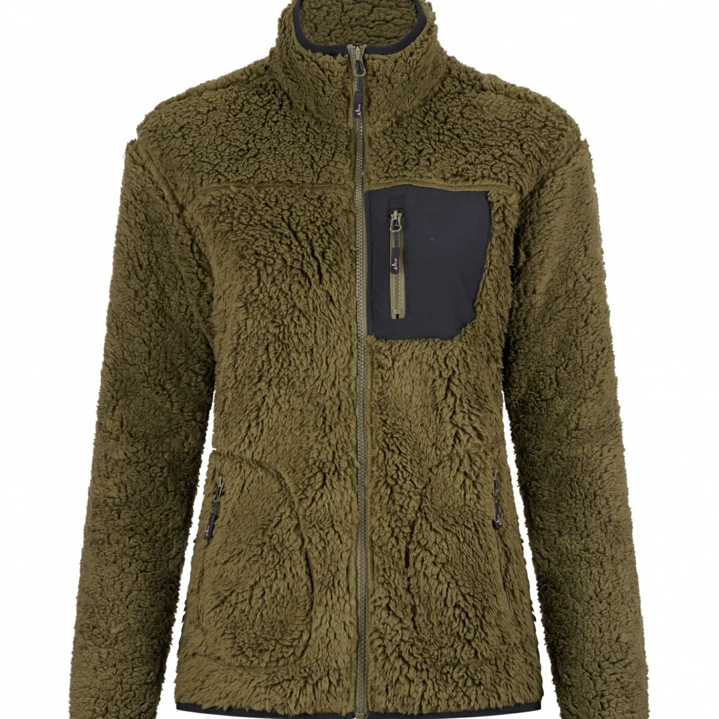 il Lago Sie Faserpelzjacke Alva Damen (Oliv/Schwarz)