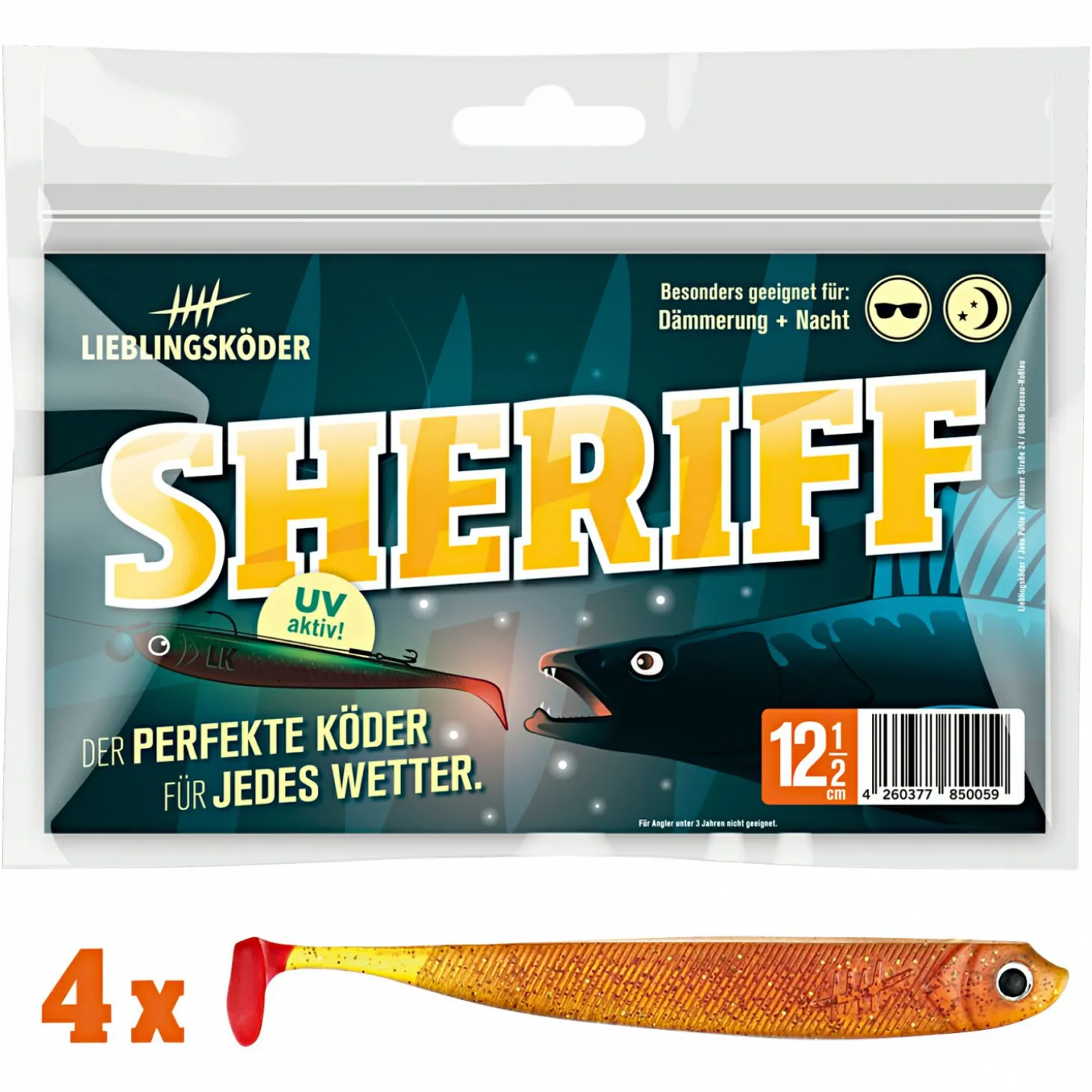 Lieblingsköder Gummifisch Zanderköder (12,5 cm, Sheriff)