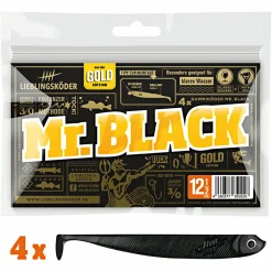 Lieblingsköder Gummifisch Zanderköder (12,5 cm, Mr. Black)