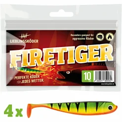 Lieblingsköder Gummifisch Zanderköder (10 cm, Firetiger)