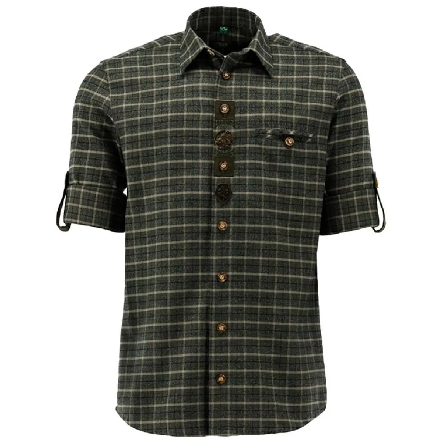 OS Trachten Hemd 1/1 Arm Regular Fit Herren (Trachtengrün)