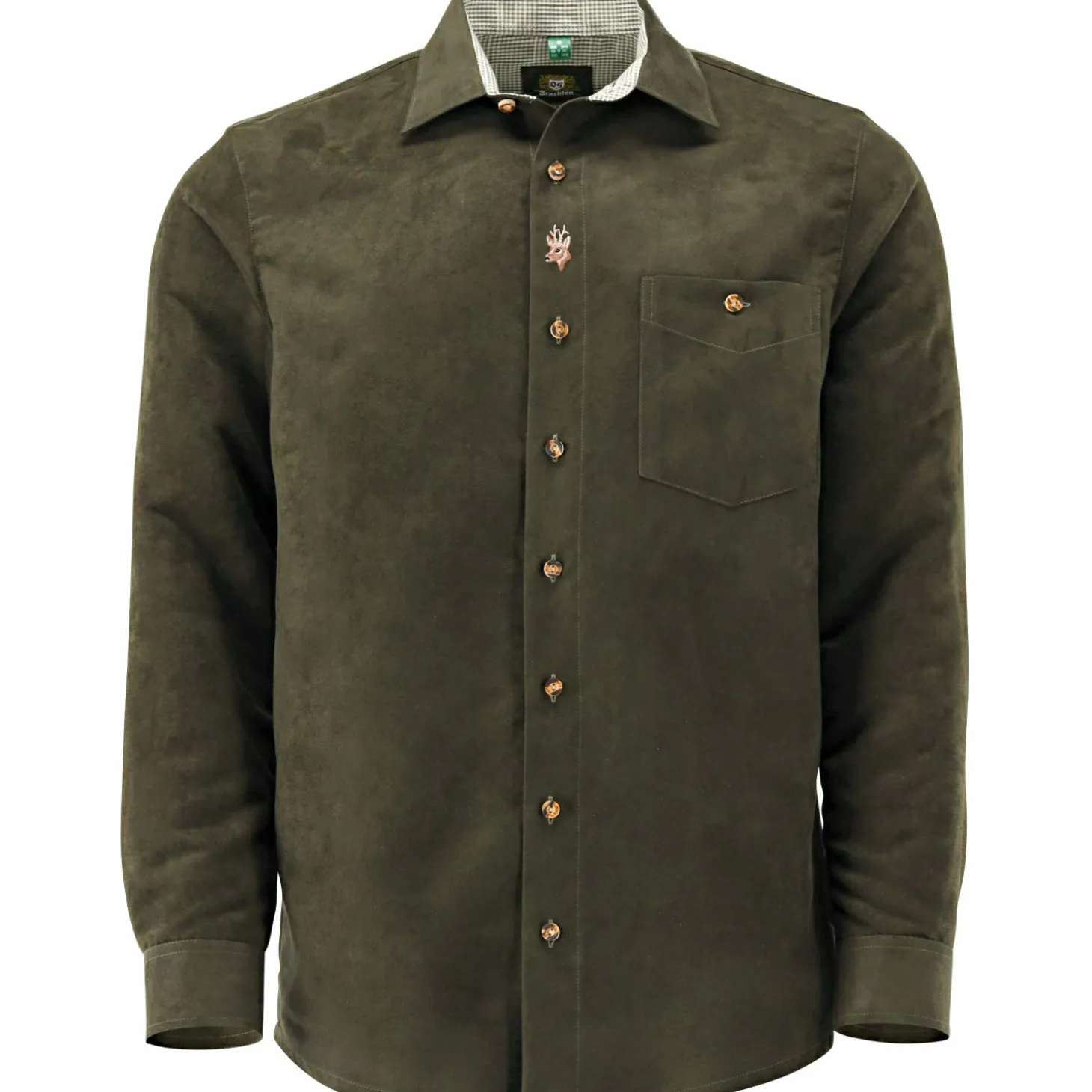 OS Trachten Hemd 1/1 Arm Regular Fit Herren (Trachtengrün)