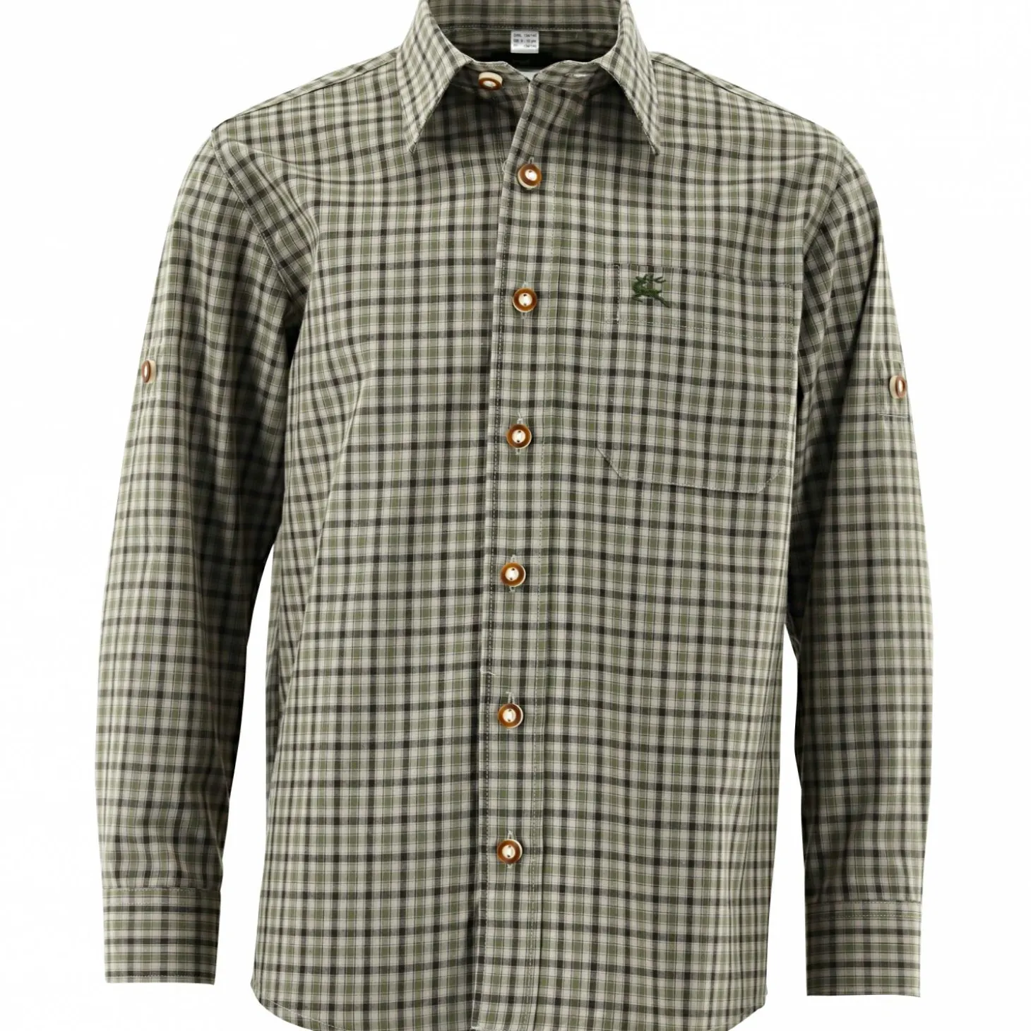 OS Trachten Skimli Hemd 1/1 Arm Kinder (Oliv)