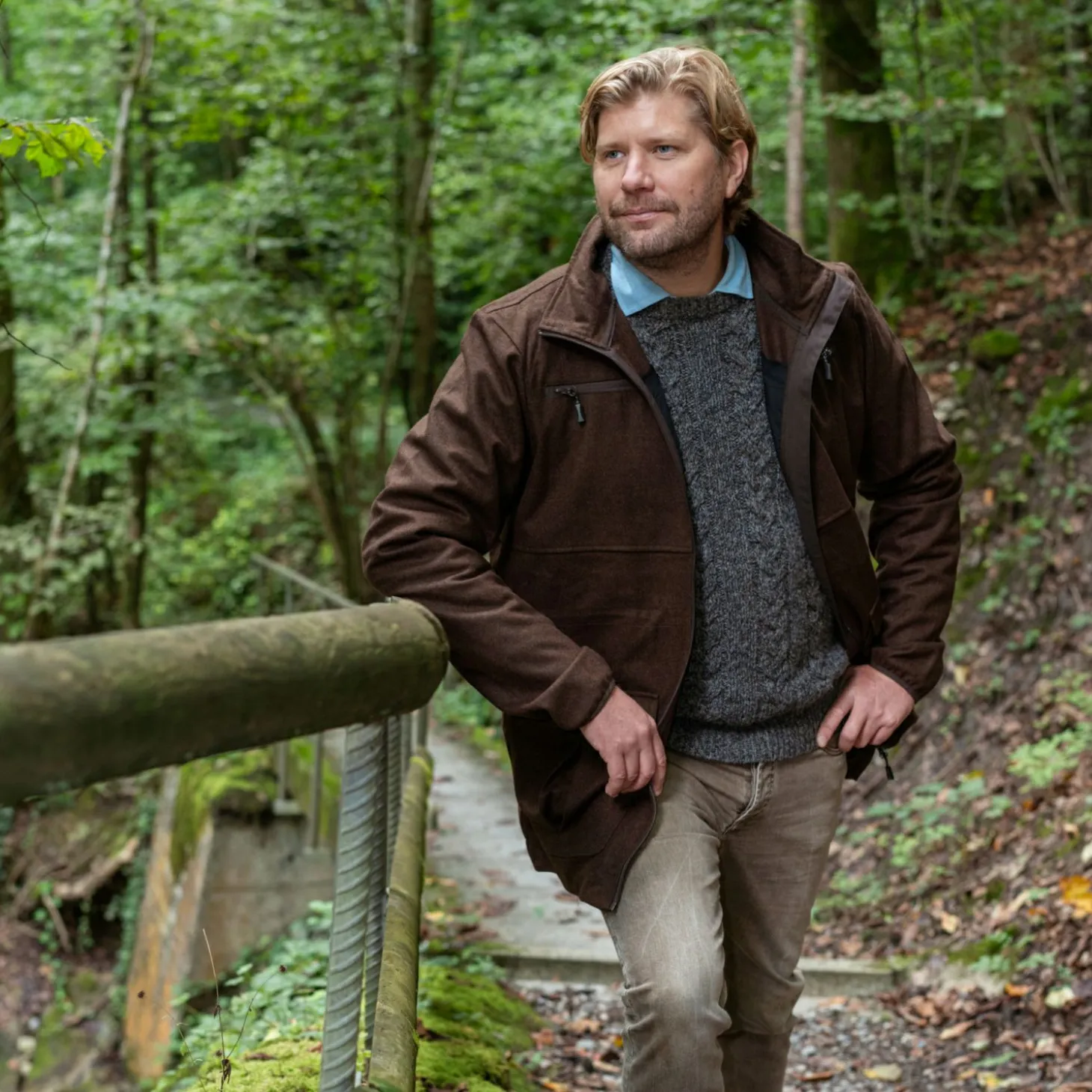 Ostermayer Jagd Lodenjacke HUBI Herren (Braun)