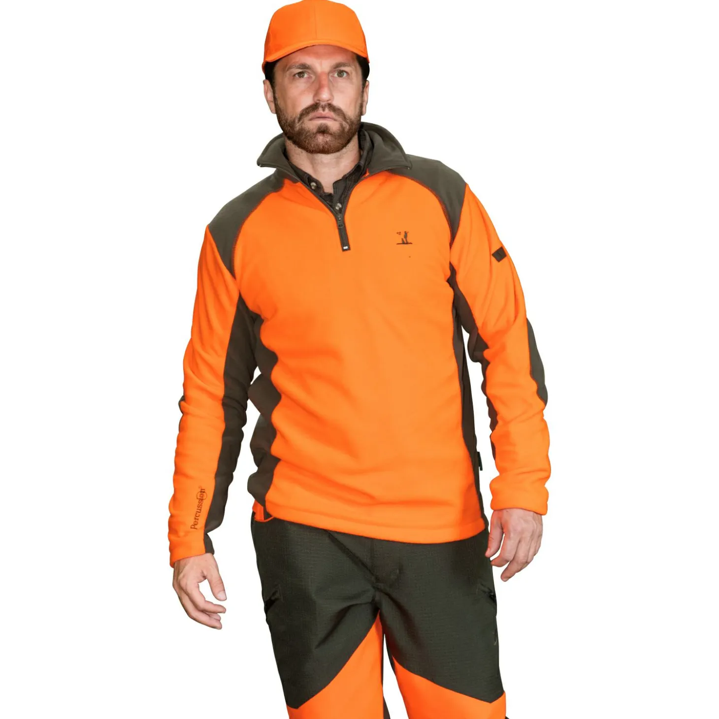 Percussion Fleece Sweater (khaki/orange)