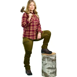 Pinewood Felicia Shirt Damen (Burgundy/Olive Green)