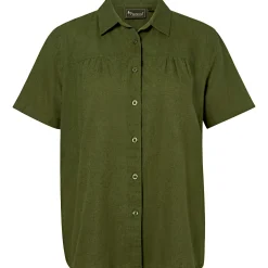 Pinewood Värnamo Hemp Mix Women S/S Shirt Damen (Pine Green)
