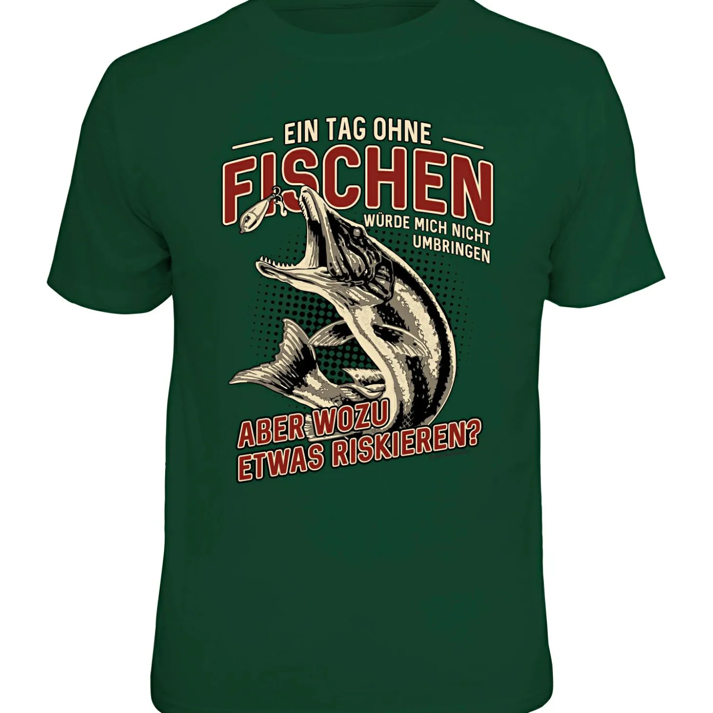 Rahmenlos "Ein Tag ohne Fischen…" T-Shirt Herren (Grün)