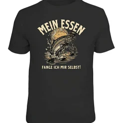 Rahmenlos "Mein Essen fange ich mir selbst!" T-Shirt Herren (Schwarz)