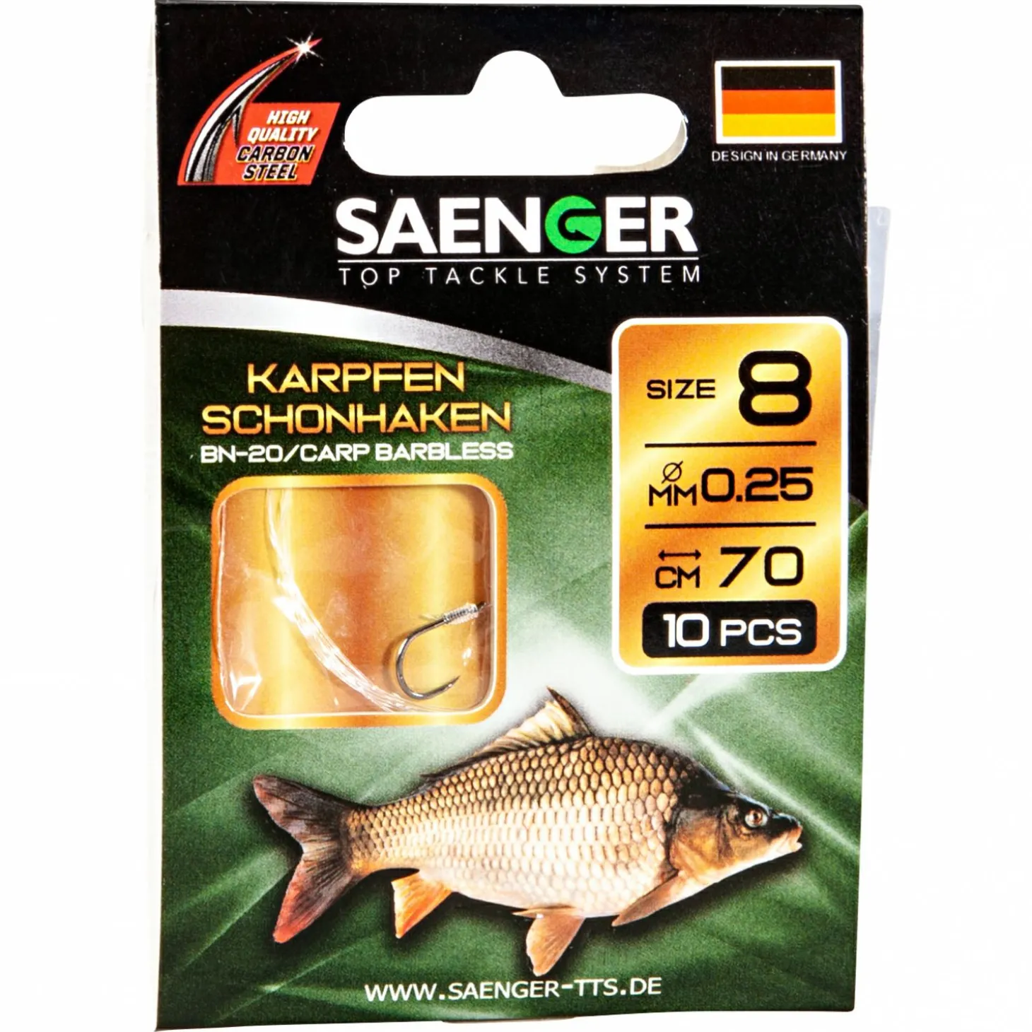 Sänger Zielfisch-Haken, gebunden (Karpfen Schonhaken BN-2)