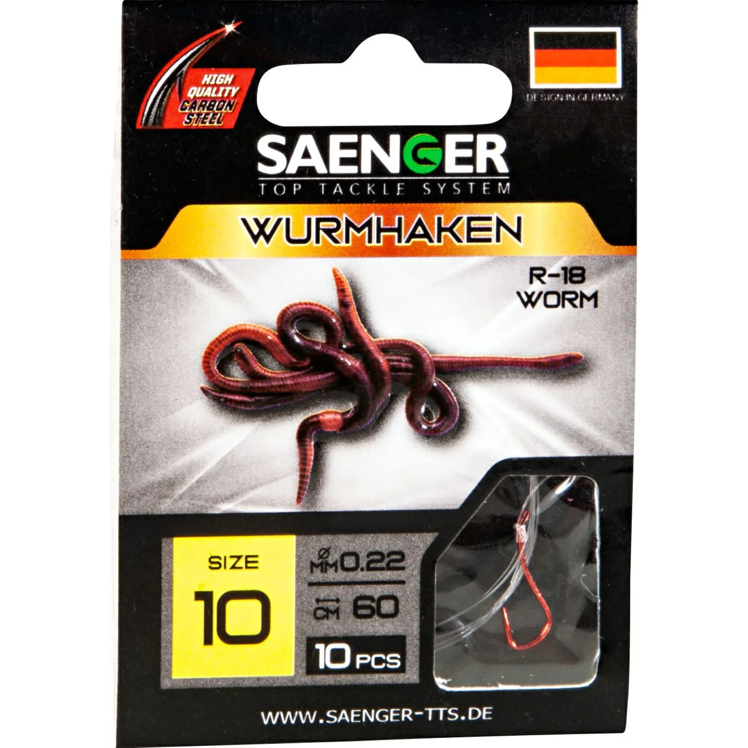 Sänger Zielfisch-Haken, gebunden (Wurmhaken R-18)