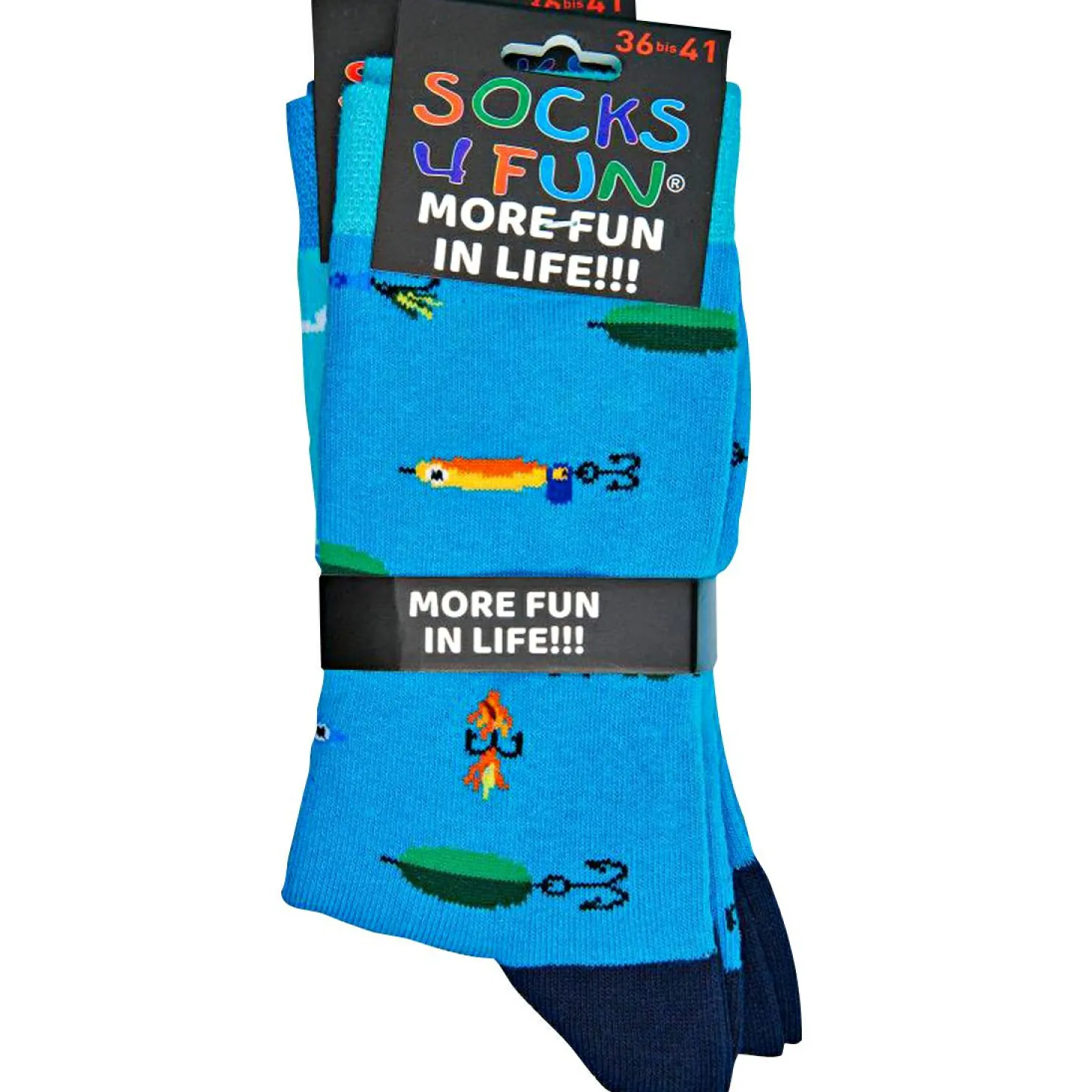 Wowerat Sneakers Socks4Fun, m. Angler-Motiv (Blau)